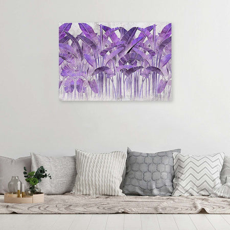 Quadro-su-tela,-Foglie-di-banana-viola