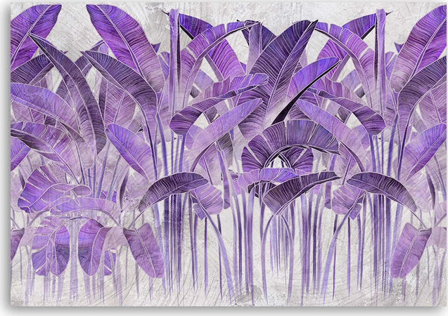 Quadro-su-tela,-Foglie-di-banana-viola