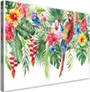 Quadro-su-tela,-Foglie-di-fiori-di-pappagalli-tropicali