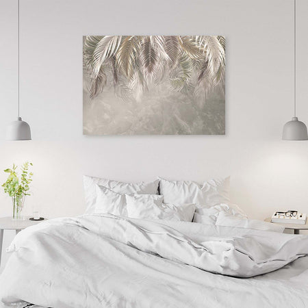 Quadro-su-tela,-Foglie-di-palma-sul-cemento-3D