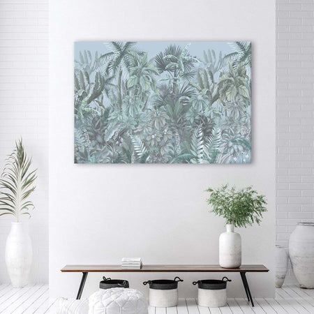 Quadro-su-tela,-Foglie-e-alberi-tropicali