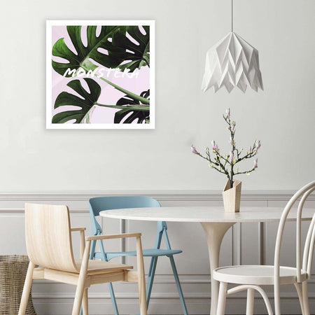 Quadro-su-tela,-Foglie-esotiche-di-Monstera