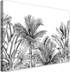 Quadro-su-tela,-Foglie-in-bianco-e-nero