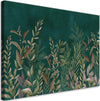 Quadro-su-tela,-Foglie-su-uno-sfondo-verde