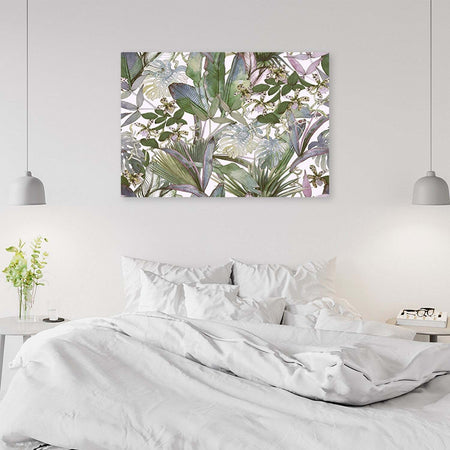Quadro-su-tela,-Foglie-tropicali-di-Monster