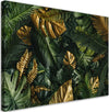 Quadro-su-tela,-Foglie-tropicali-dorate