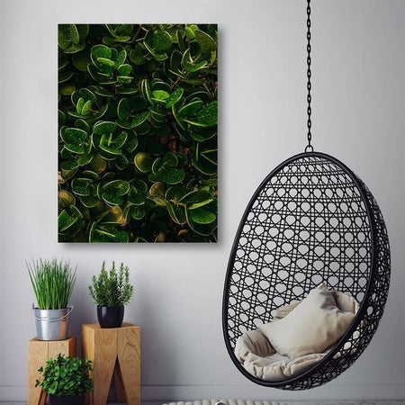 Quadro-su-tela,-Foglie-verdi-esotiche