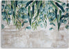 Quadro-su-tela,-Foglie-verdi-su-uno-sfondo-in-cemento