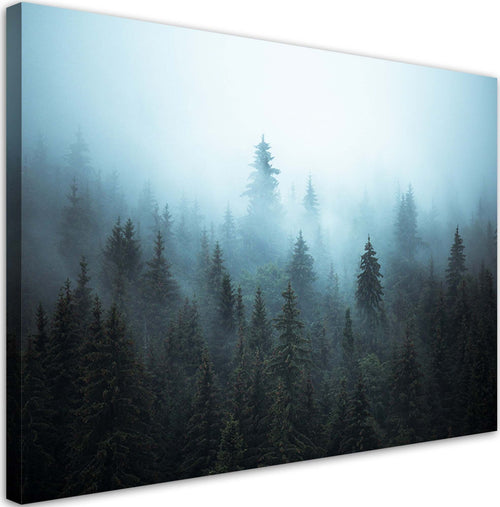 Quadro-su-tela,-Foresta-nella-nebbia