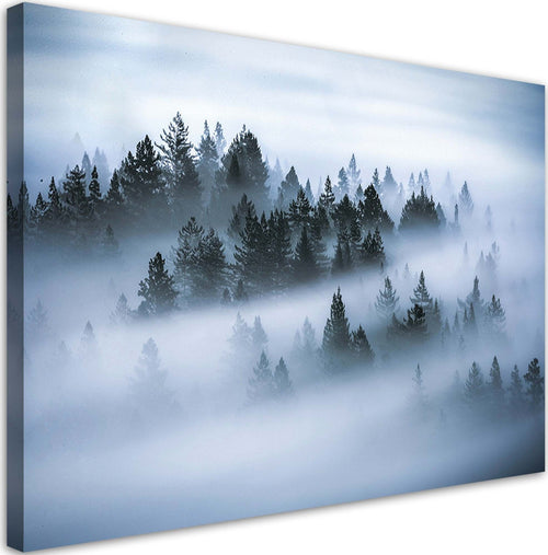 Quadro-su-tela,-Foresta-nella-nebbia
