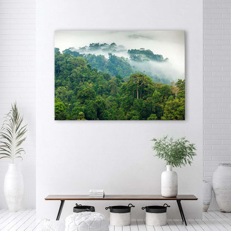 Quadro-su-tela,-Foresta-nella-nebbia