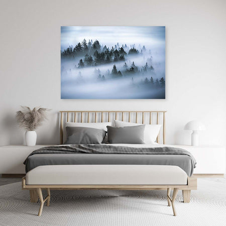 Quadro-su-tela,-Foresta-nella-nebbia
