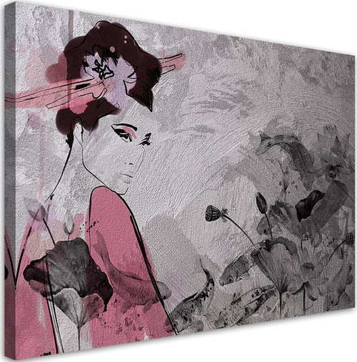 Quadro-su-tela,-Geisha-giapponese