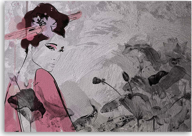 Quadro-su-tela,-Geisha-giapponese