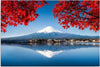 Quadro-su-tela,-Giappone-Montagna-Fuji-Rosso