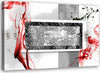 Quadro-su-tela,-Grigio-astratto-rosso