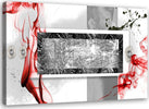 Quadro-su-tela,-Grigio-astratto-rosso