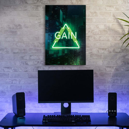 Quadro-su-tela,-Guadagno-di-iscrizione-verde-per-il-giocatore
