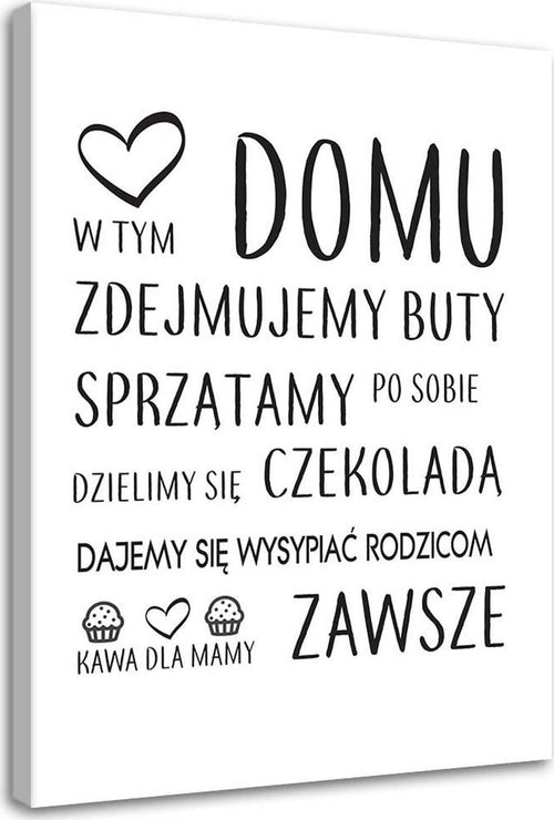 Quadro-su-tela,-In-questa-casa-lettering-tipografia