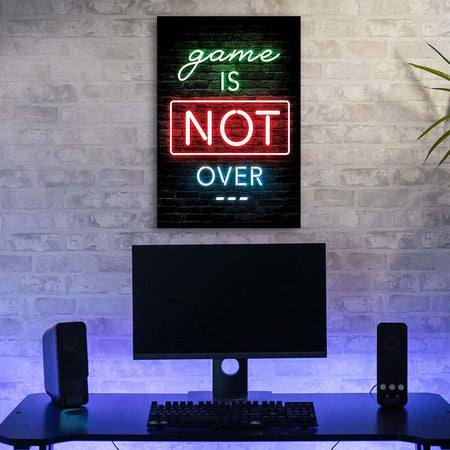 Quadro-su-tela,-Iscrizione-per-giocatori-al-neon-Gaming