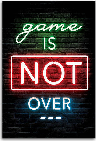 Quadro-su-tela,-Iscrizione-per-giocatori-al-neon-Gaming