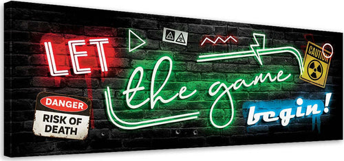 Quadro-su-tela,-Iscrizione-per-il-giocatore-Neon-Gaming