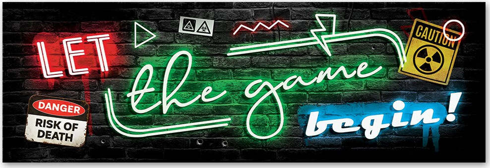 Quadro-su-tela,-Iscrizione-per-il-giocatore-Neon-Gaming