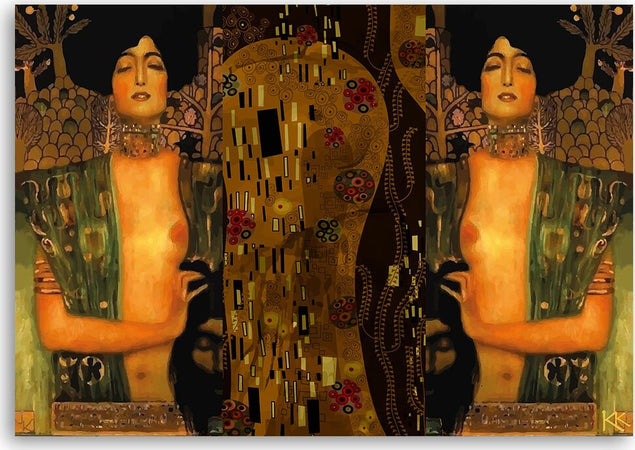 Quadro-su-tela,-Judyta-con-la-testa-di-Holofernes