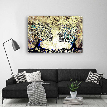 Quadro-su-tela,-Kiss-Tree-Love-Abstraction