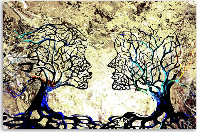 Quadro-su-tela,-Kiss-Tree-Love-Abstraction