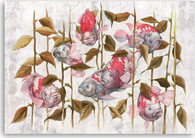 Quadro-su-tela,-Koi-di-pesce-rosso