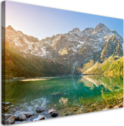 Quadro-su-tela,-Lago-in-montagna