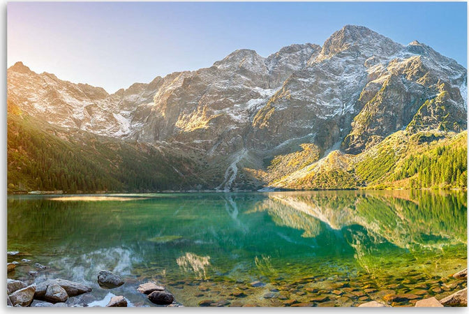 Quadro-su-tela,-Lago-in-montagna