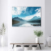 Quadro-su-tela,-Lago-sullo-sfondo-delle-montagne