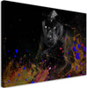 Quadro-su-tela,-Leopardo-nero-su-uno-sfondo-colorato