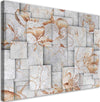 Quadro-su-tela,-Lilia-fiori-su-uno-sfondo-geometrico