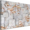 Quadro-su-tela,-Lilia-fiori-su-uno-sfondo-geometrico