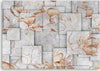 Quadro-su-tela,-Lilia-fiori-su-uno-sfondo-geometrico
