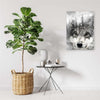 Quadro-su-tela,-Lupo-della-foresta-bianco-e-nero