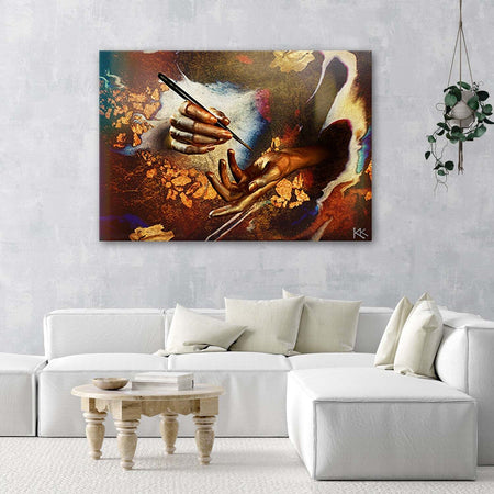Quadro-su-tela,-Mani-fatte-d'oro