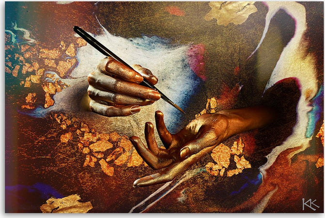 Quadro-su-tela,-Mani-fatte-d'oro