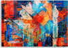 Quadro-su-tela,-Mano-di-astrazione-arancione-pinto