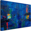 Quadro-su-tela,-Mano-di-astrazione-blu-pinto