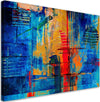 Quadro-su-tela,-Mano-di-astrazione-blu-pinto