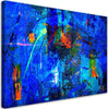Quadro-su-tela,-Mano-di-astrazione-blu-pinto