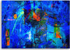 Quadro-su-tela,-Mano-di-astrazione-blu-pinto