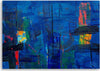 Quadro-su-tela,-Mano-di-astrazione-blu-pinto