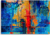 Quadro-su-tela,-Mano-di-astrazione-blu-pinto