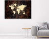 Quadro-su-tela,-Mappa-del-mondo-marrone
