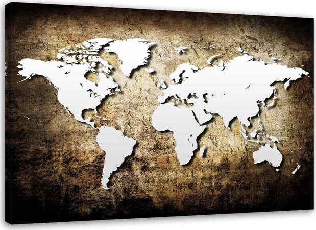 Quadro-su-tela,-Mappa-del-Vecchio-Mondo-Vintage